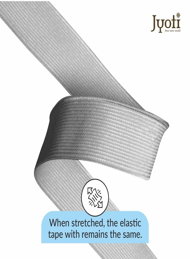Jyoti Woven Elastic - 25mm White Classic (Roll of 25 Meters), Ideal for Apparel & Clothing, Undergarments, Medical & Healthcare, Footwear, Sports, Bags, Wristbands, Belts, DIY and Crafts - Pack of 1 - Image 2